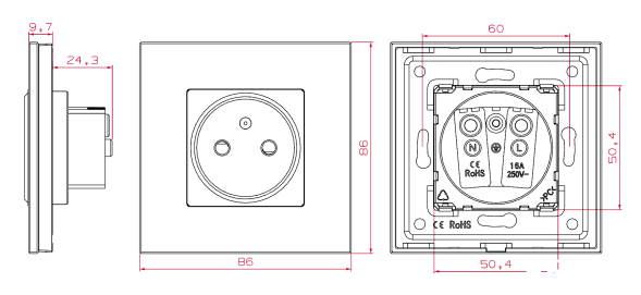Розетка 220Вт, со шторками и заземлением. Золотой. Алюминий