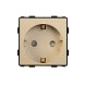 Модуль-розетка 220В, Со шторками и заземлением. Золотой