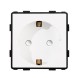 Модуль-розетка 220В. Со шторками и заземлением. Белый