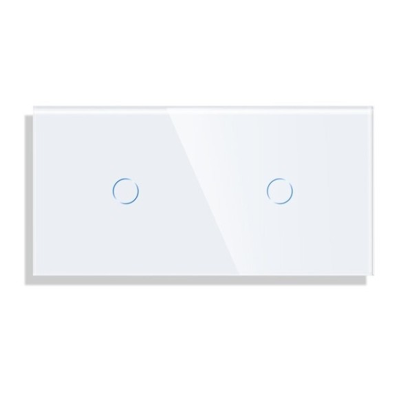 Сенсорный выключатель 1кл+1кл. Рамка стекло | 4 цвета