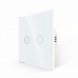 Выключатель, сенсорный, двухклавишный. Белый. Стекло