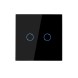Выключатель сенсорный. Двухклавишный. Черный. Стекло