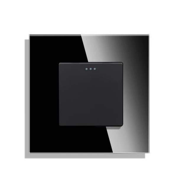 Одноклавишный выключатель. Рамка стекло. | 4 цвета