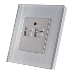 USB-розетка 5V/3,1А. (19Вт, быстрая зарядка). Белый. Стекло